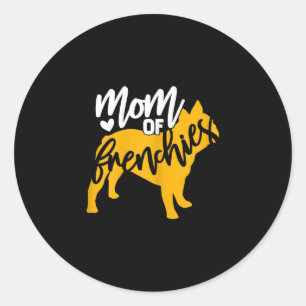 Pegatina Redonda De Un Bulldog Francés 1