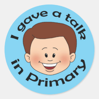 Pegatina Redonda Dé una charla en primaria