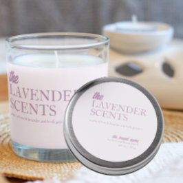 Pegatina redonda de vela de lavanda moderna