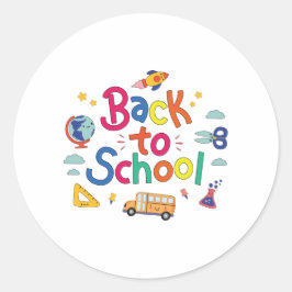 Pegatina Redonda De vuelta a la escuela
