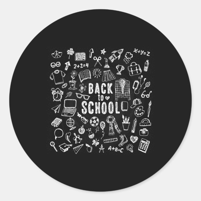 Pegatina Redonda De vuelta a la escuela 3 (Anverso)
