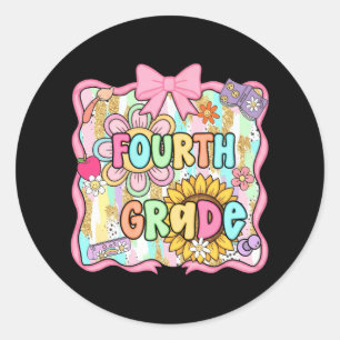 Pegatina Redonda De vuelta a la escuela 3er grado Tercer grado Prep