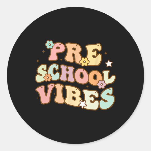 Pegatina Redonda De Vuelta A La Escuela De Enseñanza Estudiantil De (Anverso)