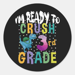 Pegatina Redonda De vuelta a la escuela estoy listo para aplastar a