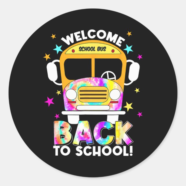 Pegatina Redonda De Vuelta A La Escuela Para Los Conductores De Aut (Anverso)