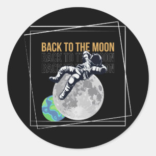 Pegatina Redonda De vuelta a la luna