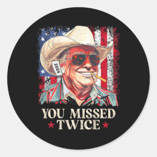 Pegatina Redonda (de vuelta) Perdiste dos Vaqueros Occidentales Tru