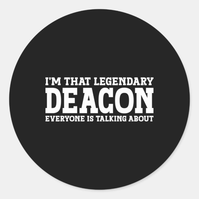 Pegatina Redonda Deacon Nombre personal Deacon (Anverso)