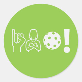 Pegatina Redonda Deaf Pickleball