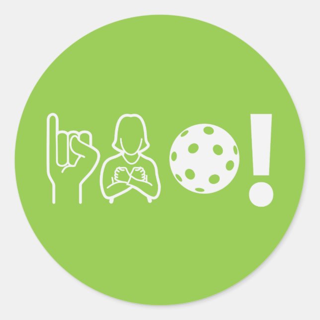 Pegatina Redonda Deaf Pickleball (Anverso)