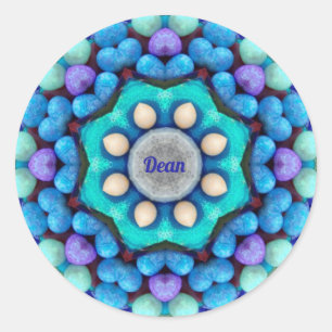 Pegatina Redonda DEAN ~EASTER ~ HUEVOS verdes azules para dar pascu