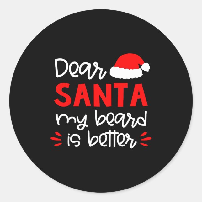 Pegatina Redonda Dear Santa Shirt Funny Matching Family Christmas P (Anverso)