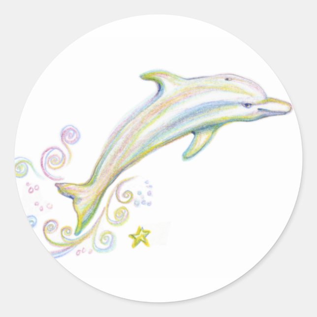 Pegatina Redonda Dearest Dolphin (Anverso)
