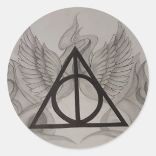 Pegatina Redonda Deathly Hallow