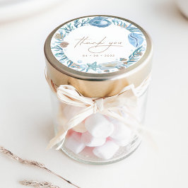 Pegatina Redonda Debajo del mar Acuarela Náutica Gracias Favor