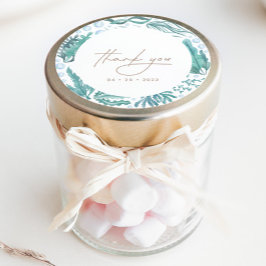 Pegatina Redonda Debajo del mar Acuarela Nautical Gracias