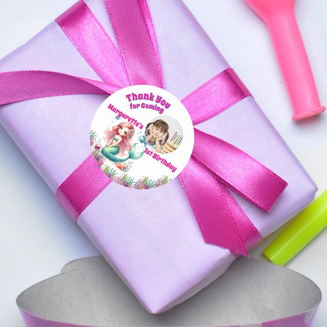 Pegatina Redonda Debajo del mar Magical Sirenita Foto de Girly (Subido por el creador)