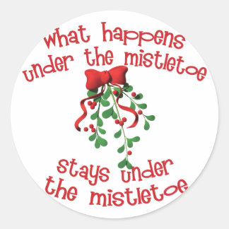 Pegatina Redonda Debajo del Mistletoe