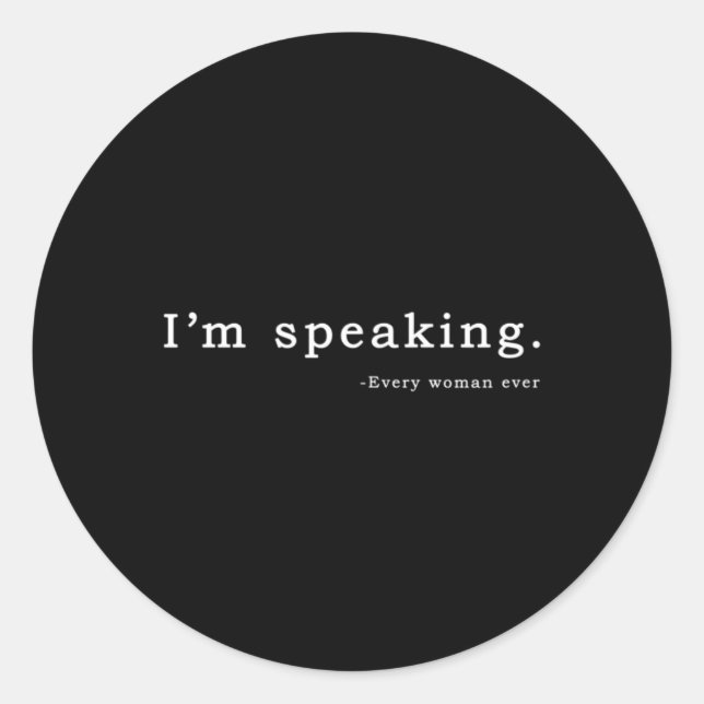 Pegatina Redonda Debate de Speaking Women Harris (Anverso)