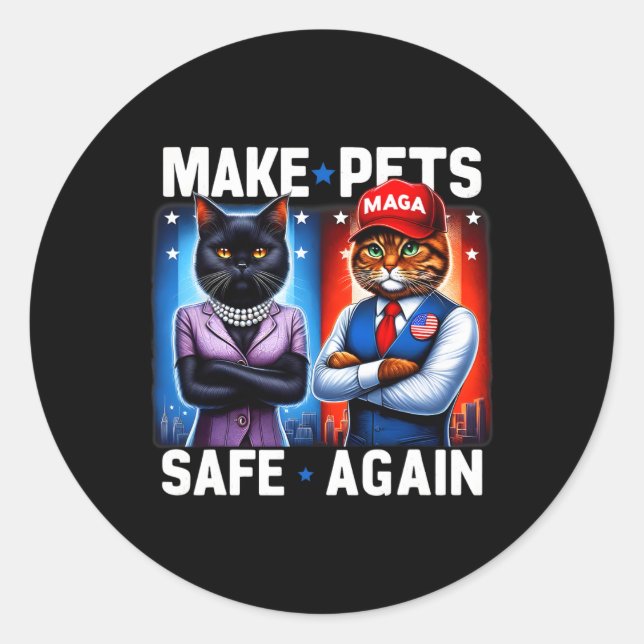 Pegatina Redonda Debate Sobre Comer El Gato De Los Perros Hace Que  (Anverso)