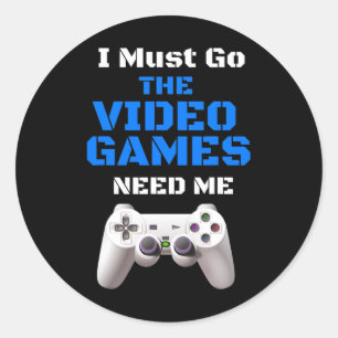 Pegatina Redonda Deben Ir Los Videojuegos Me Necesitan A Los Navida
