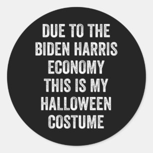 Pegatina Redonda Debido A Biden Harris Este Es Mi Disfraz De Hallow