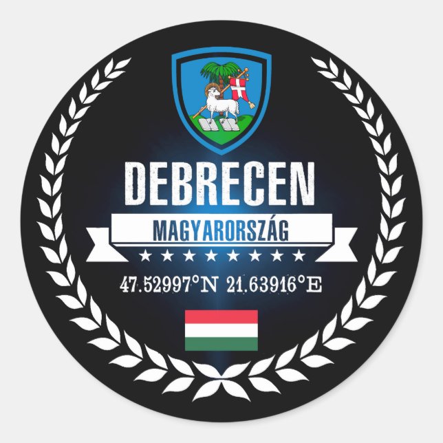 Pegatina Redonda Debrecen (Anverso)