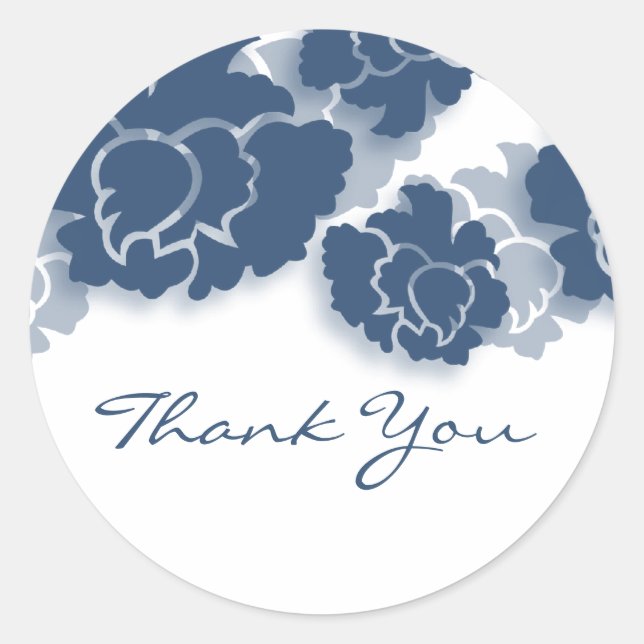 Pegatina Redonda Decadencia Floral Gracias Pegatinas (Anverso)