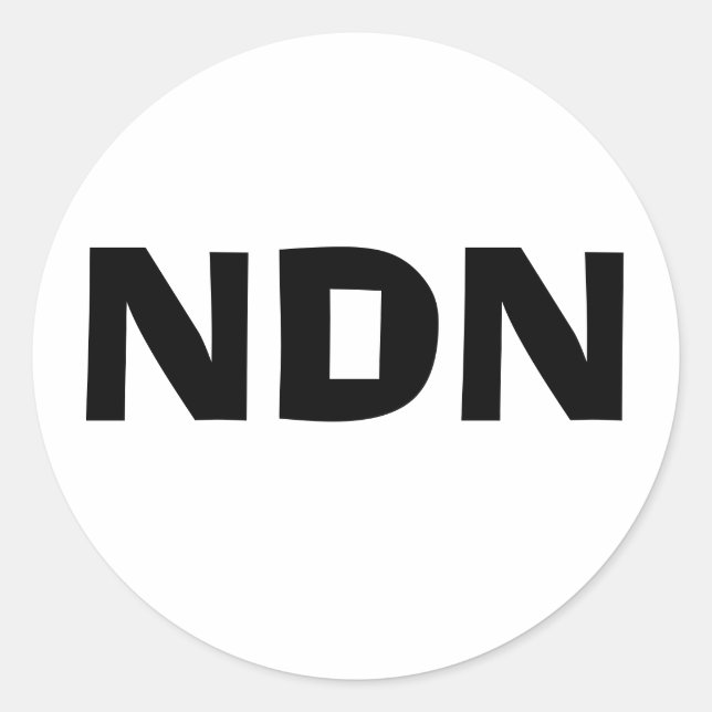 Pegatina Redonda Decal de NDN (Anverso)