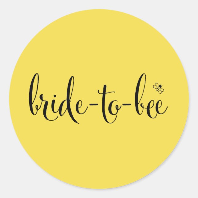 Pegatina Redonda Decal de novia a abeja al sol (Anverso)