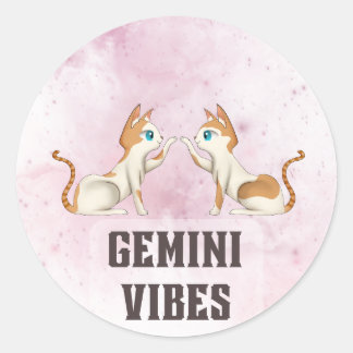 Pegatina Redonda Decal Zodiaco Gemini para los amantes de la astrol