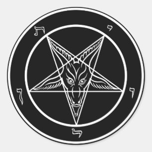 Pegatina Redonda Decales de Baphomet