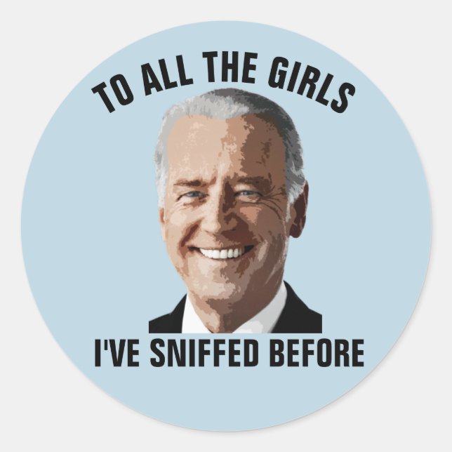 PEGATINA REDONDA DECALES DE PEGATINAS DE FUNNY JOE BIDEN (Anverso)