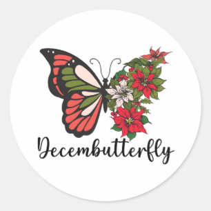 Pegatina Redonda Decembutterfly