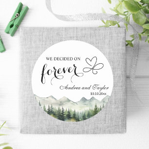 Pegatina Redonda Decidimos por una boda siempre elegante