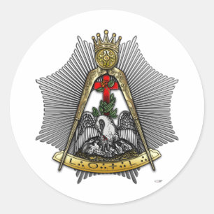 Pegatina Redonda décimo octavo Grado: Caballero del Croix color de