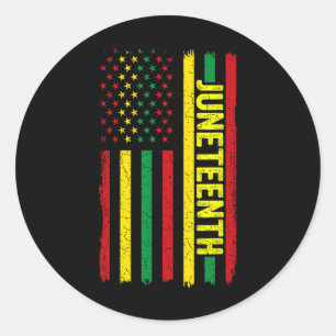 Pegatina Redonda Decimoctava Bandera Afro-Estadounidense Orgullo Ne