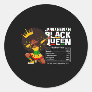 Pegatina Redonda Decimoctavo Dabbing Black Queen Hechos nutricional