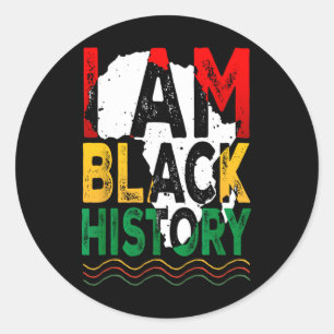 Pegatina Redonda Decimosegunda historia negra africana