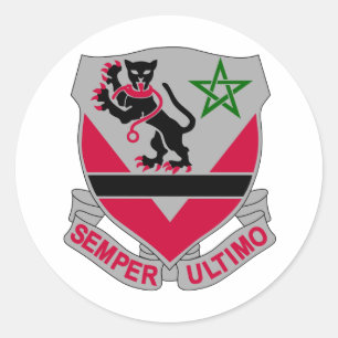 Pegatina Redonda décimosexto Militares del batallón del ingeniero