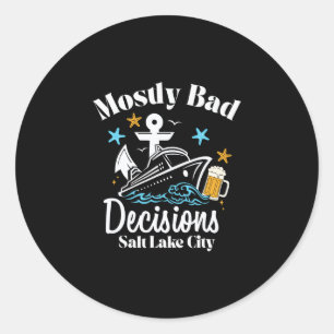 Pegatina Redonda Decisiones Mostly D Salt Lake City Spring Break 