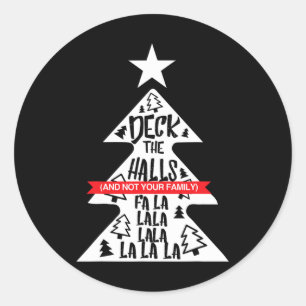 Pegatina Redonda Deck Los Salones Y No Los Navidades Graciosos De T