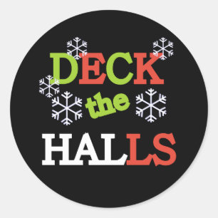 Pegatina Redonda Deck the Halls