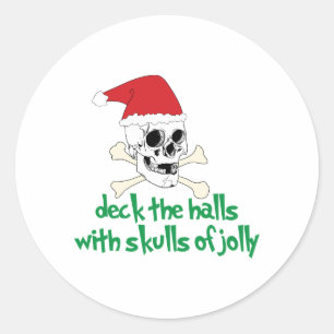 Pegatina Redonda Deck The Halls