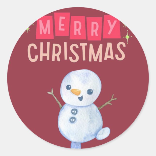 Pegatina Redonda Deck the Halls: Feliz Navidad Alegre" (Anverso)