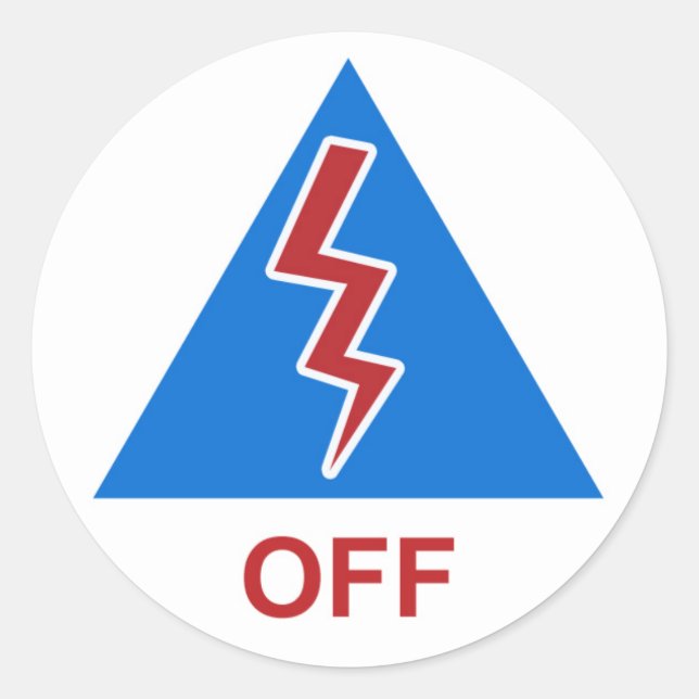 Pegatina Redonda Declación "desactivado" del interruptor de paro de (Anverso)