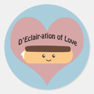 Pegatina Redonda D'eclair-ation del amor