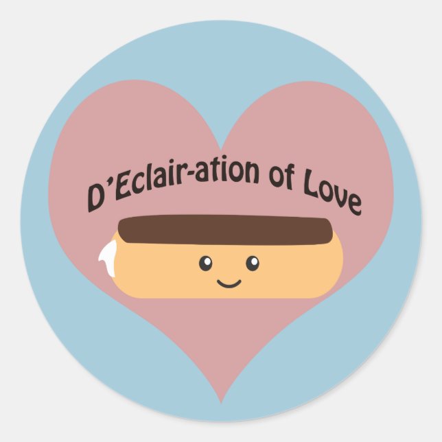 Pegatina Redonda D'eclair-ation of Love (Anverso)