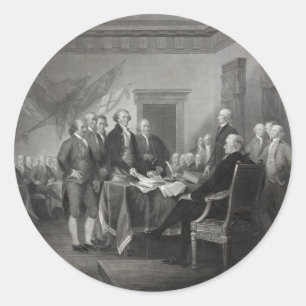 Pegatina Redonda Declaración de Independencia