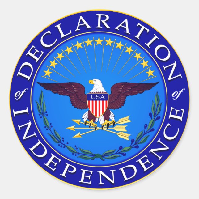 Pegatina Redonda Declaración de Independencia (Anverso)